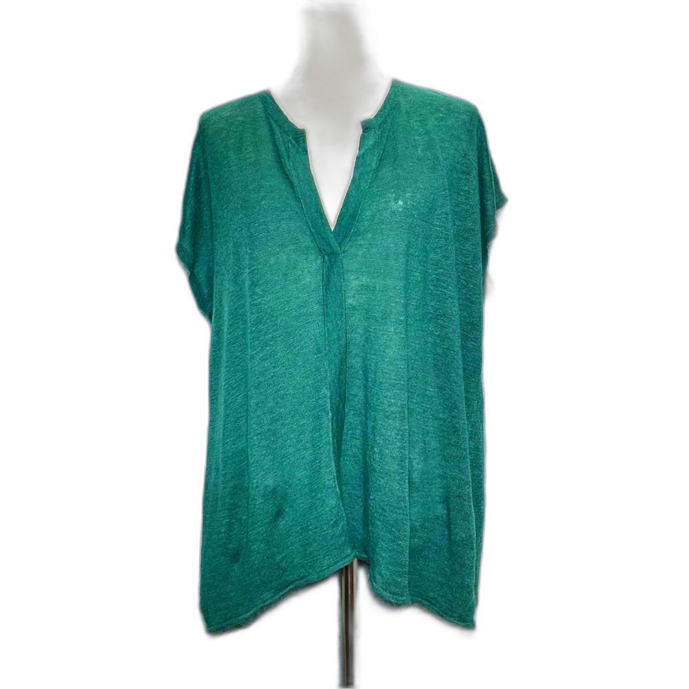 Madewell Interlude Linen Oversized Cap Sleeve Sweater Top Sz M - Picture 3 of 6